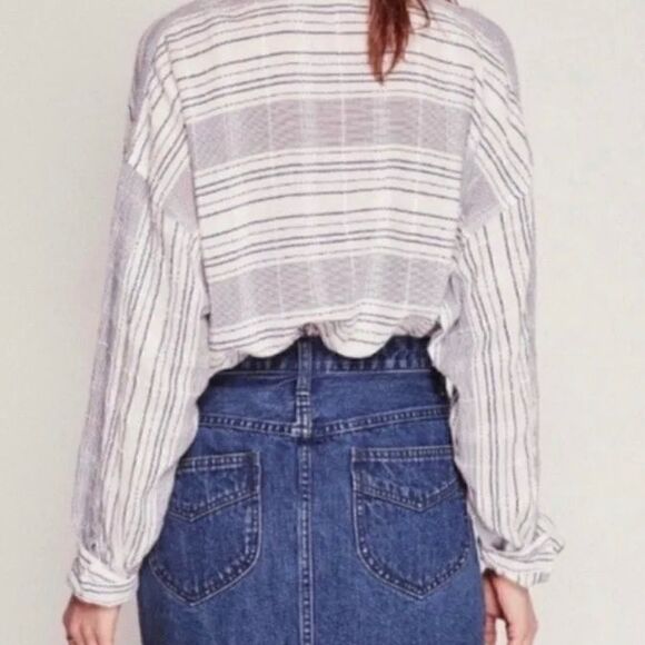 Free people denim mini skirt size 08 - Picture 10 of 11